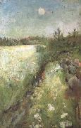 Edvard Munch Flowering Meadow at Veierland (nn02 oil painting
